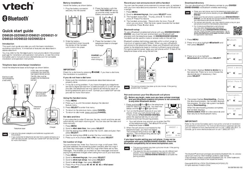 V-tech DS6520-22 User manual