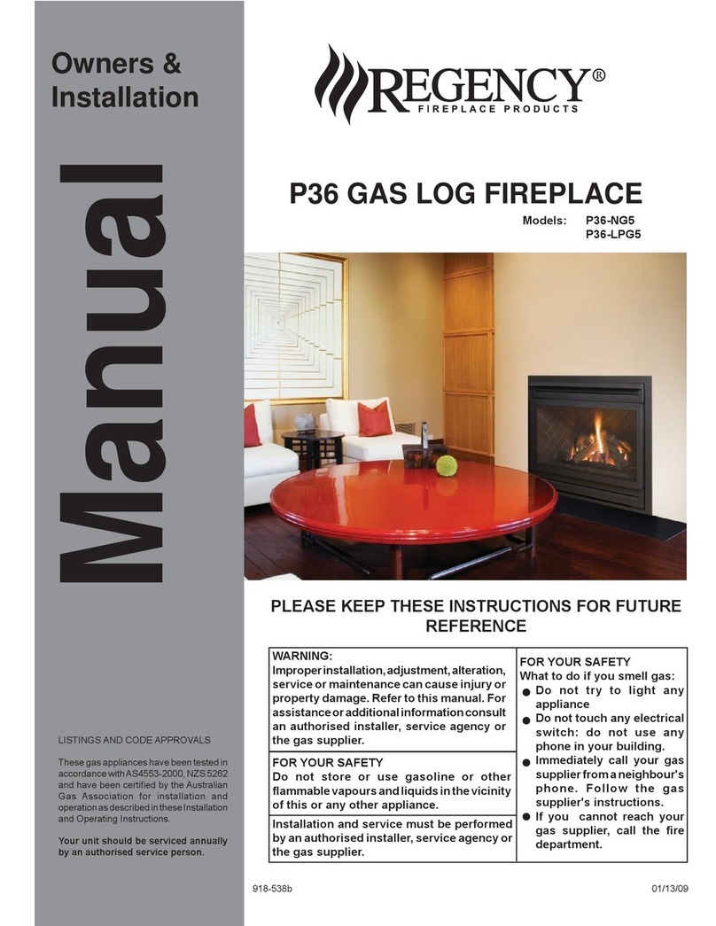 Regency P36-NG5 Owners & installation manual