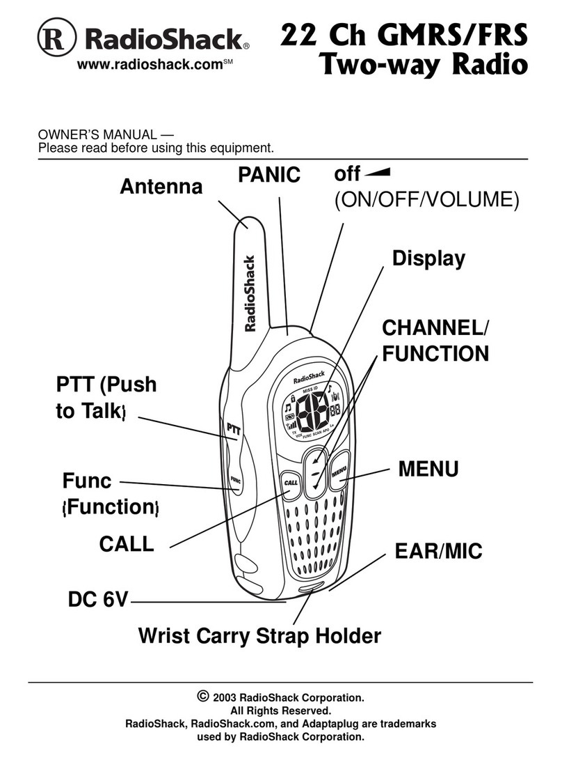 Radio Shack 22 Ch GMRS/FRS Two way radio User manual