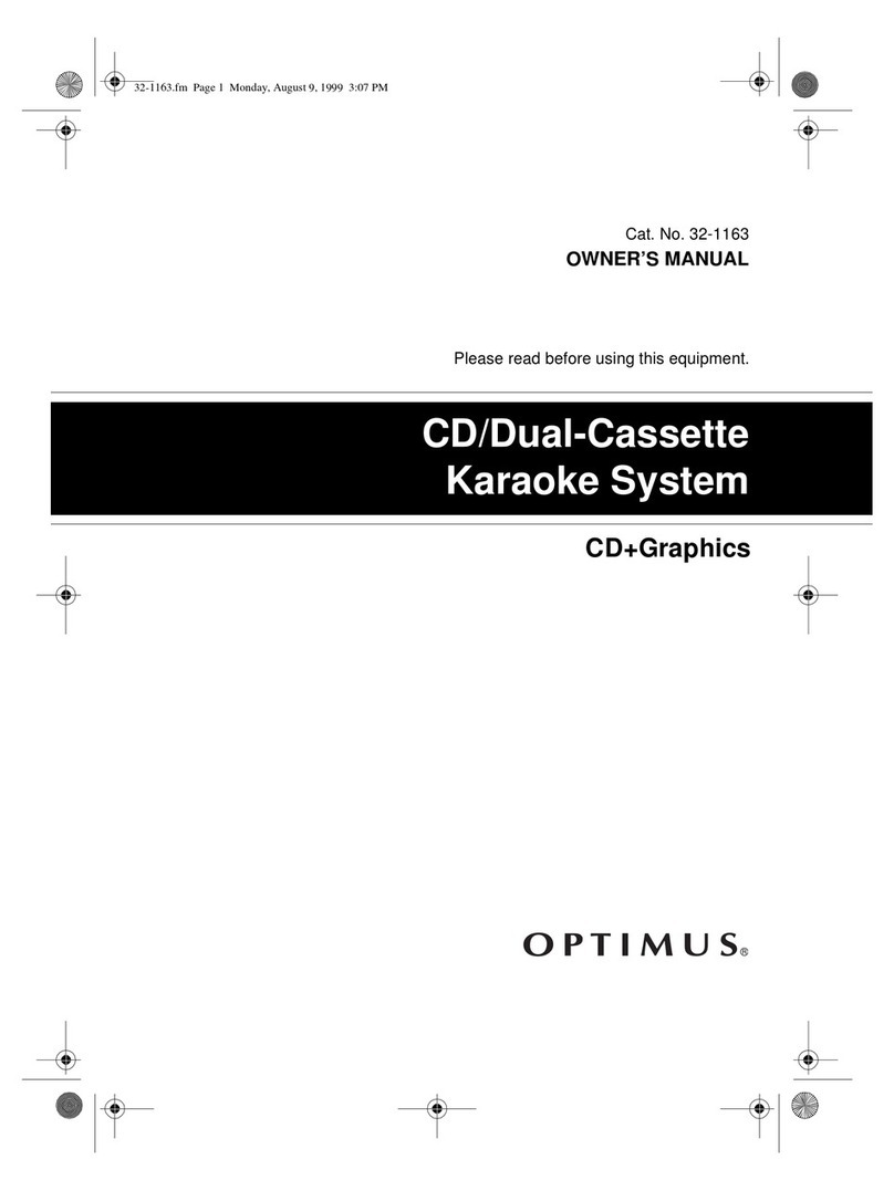 Optimus CD/Dual-CassetteKaraoke System owner's manual