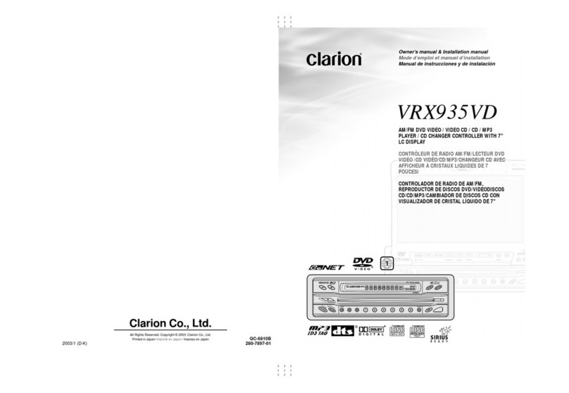 Clarion VRX935VD owner's manual