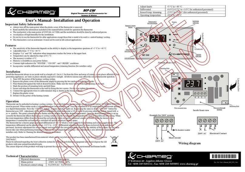 Charmeg MP-SW User manual
