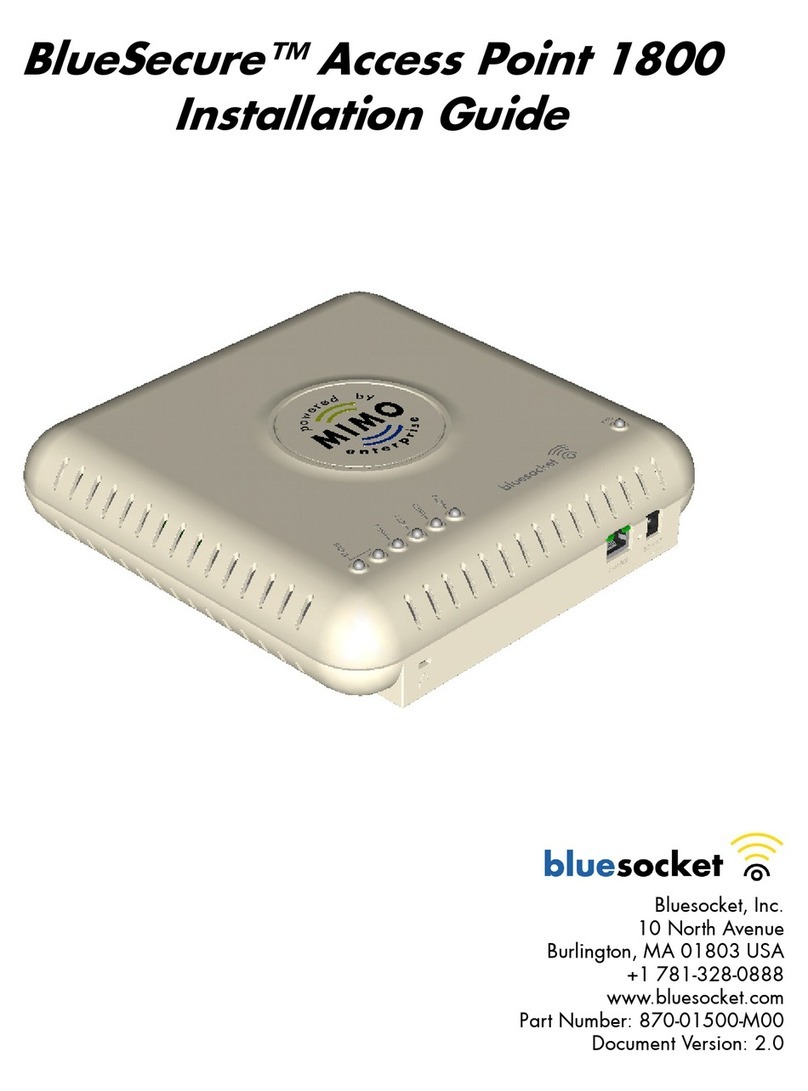Bluesocket BlueSecure 1800 installation guide