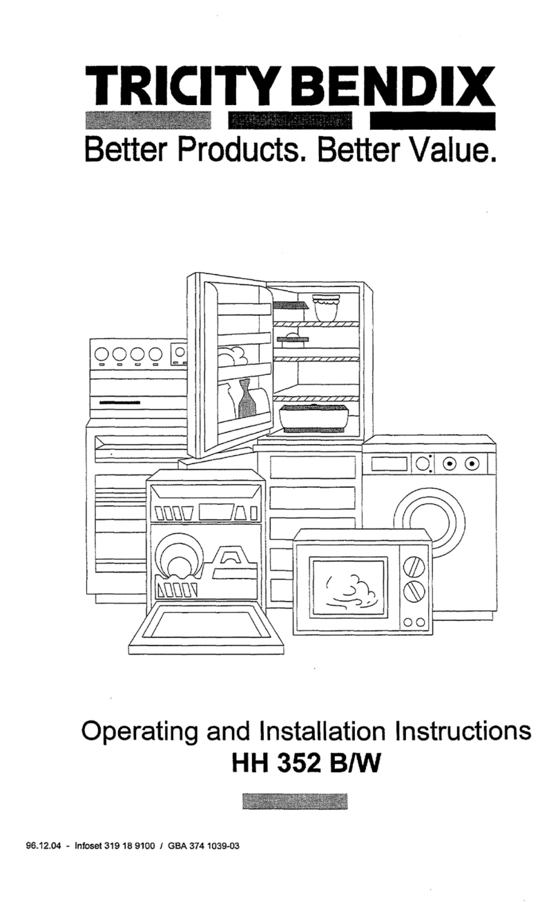 Tricity Bendix HH 352 B/W User manual