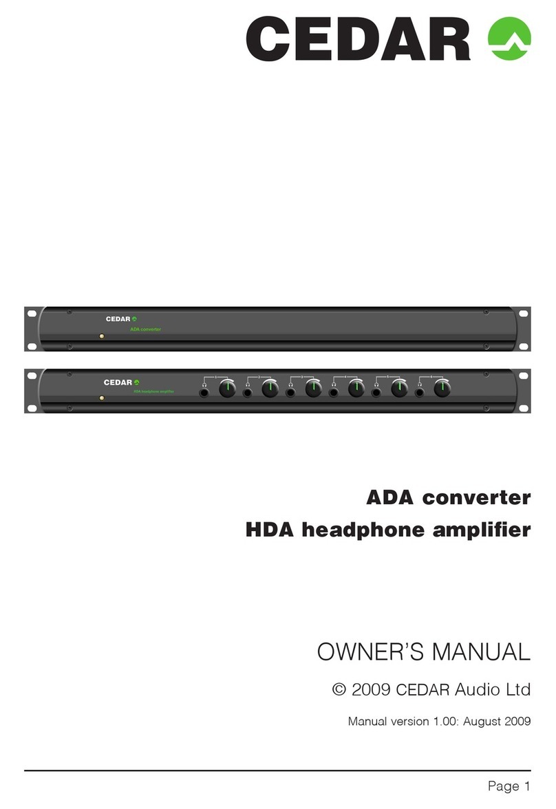 Cedar HDA owner's manual