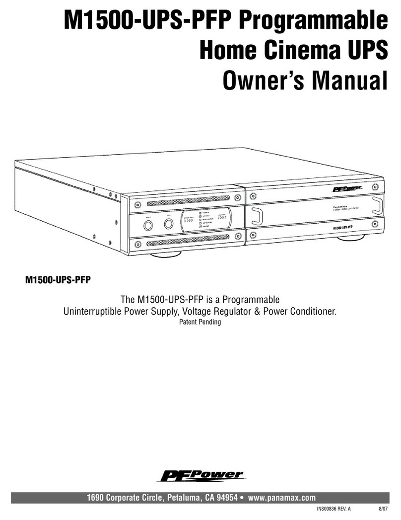 Panamax PFPower M1500-UPS-PFP owner's manual
