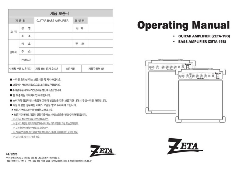 ZETA Music Systems ZETA-15G operating manual
