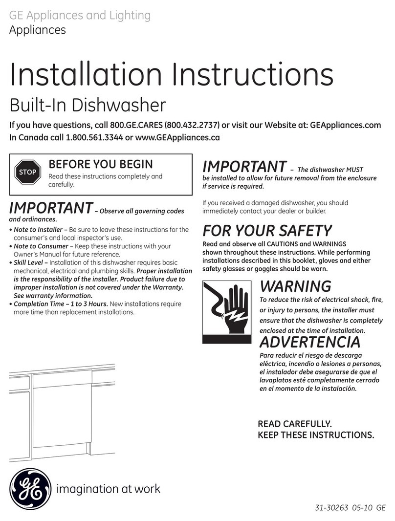 GE Built-In Dishwasher User manual