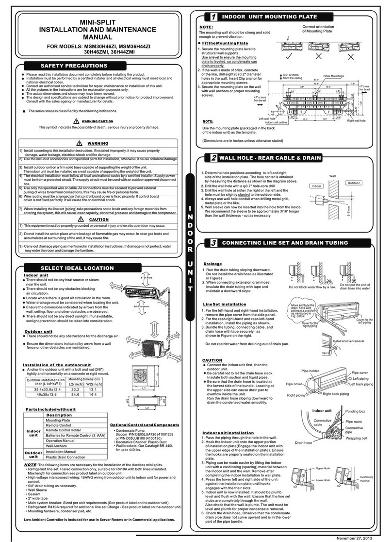 International Refrigeration Products MSM30H46ZI Installation and maintenance manual