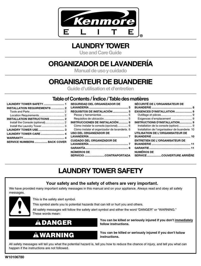 Kenmore Laundry Tower User manual