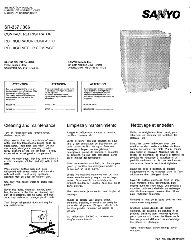Sanyo SR-257 User manual