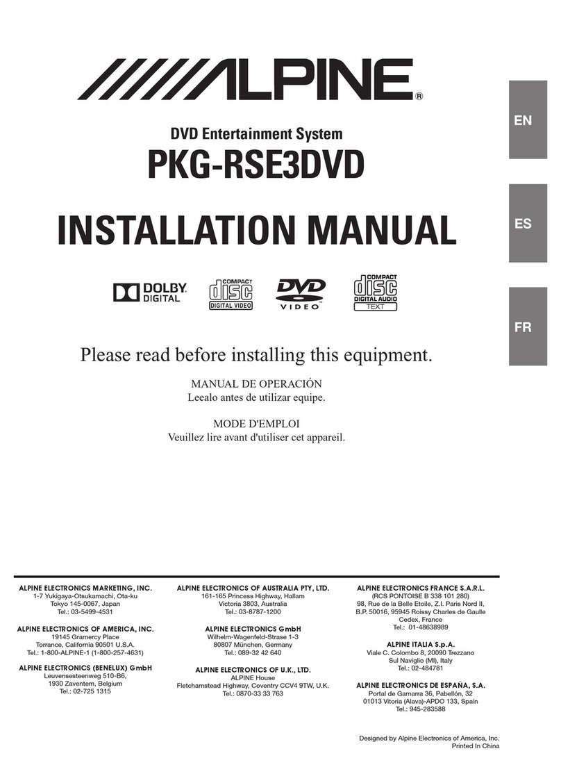 Alpine PKG-RSE3DVD installation manual