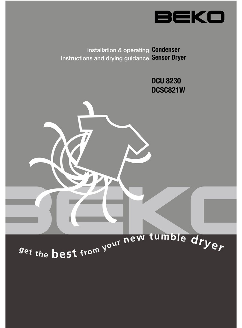 Beko DCU 8230 Installation & operating instructions and drying guidance