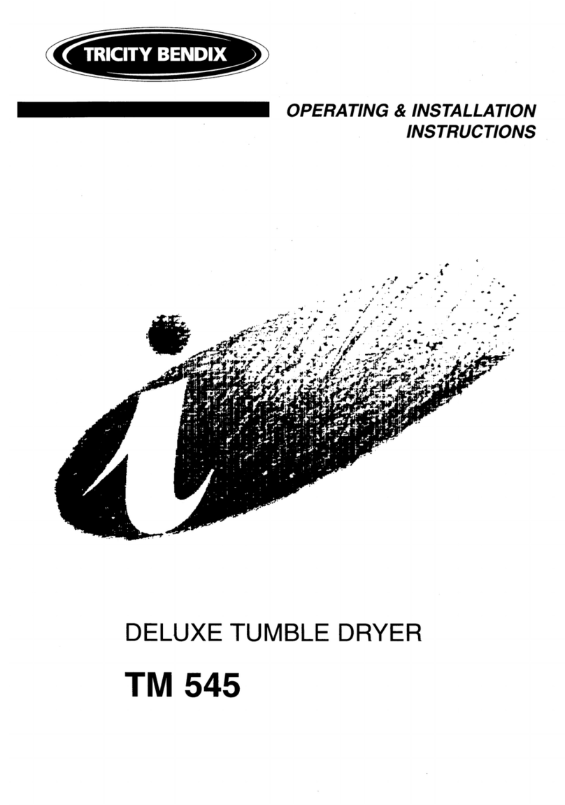 Tricity Bendix Deluxe TM545 Operating and installation instructions
