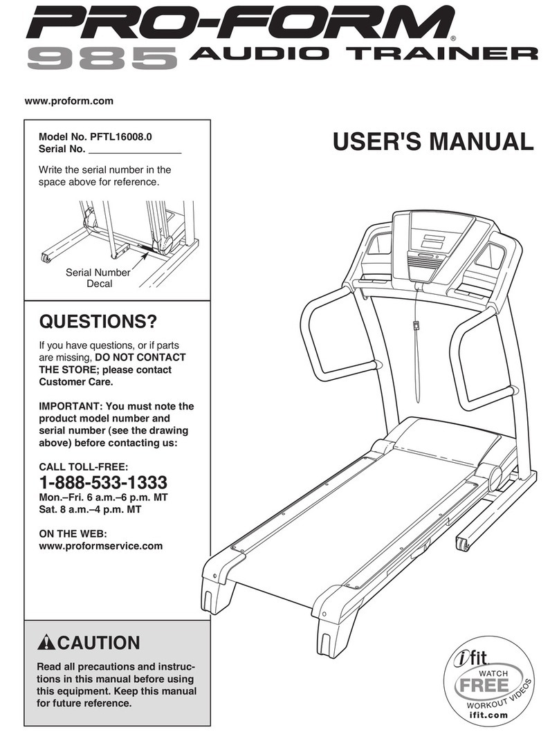 Pro-Form 985 User manual