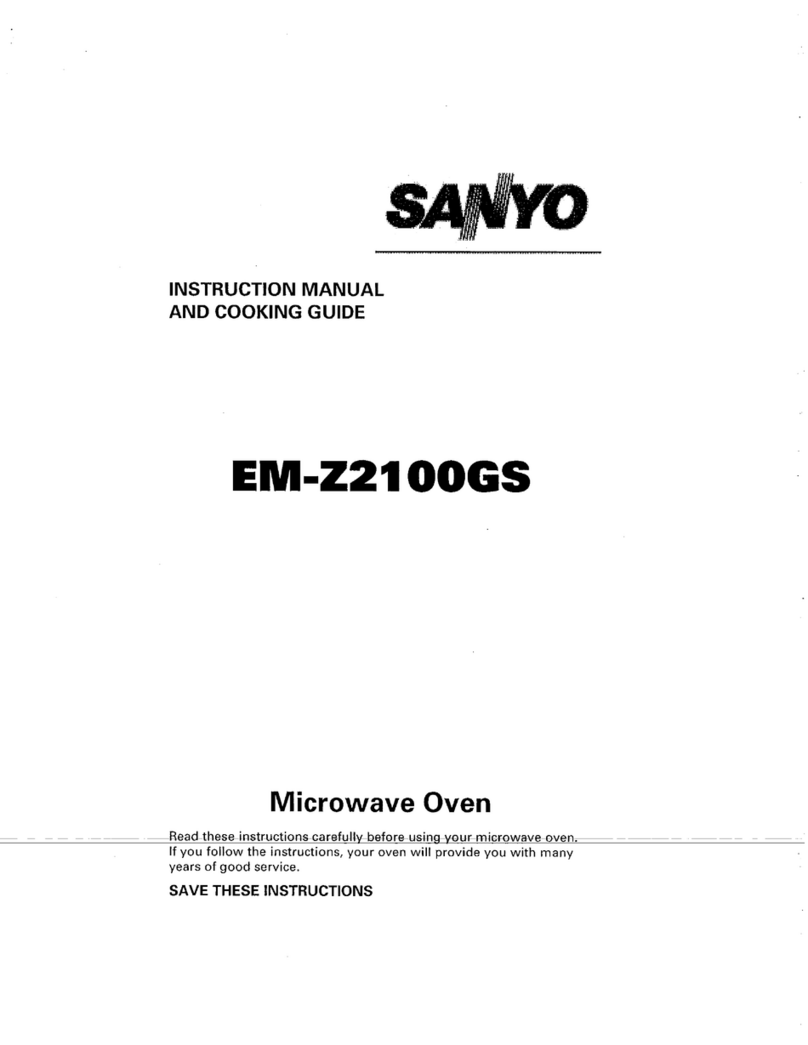 Sanyo EM-Z2100GS - 8 Cubic Foot Microwave Use and care manual