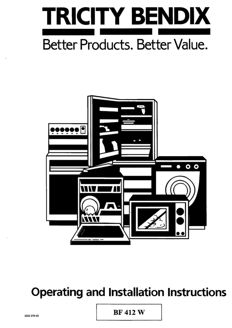 Tricity Bendix BF 412 W Operating and installation instructions