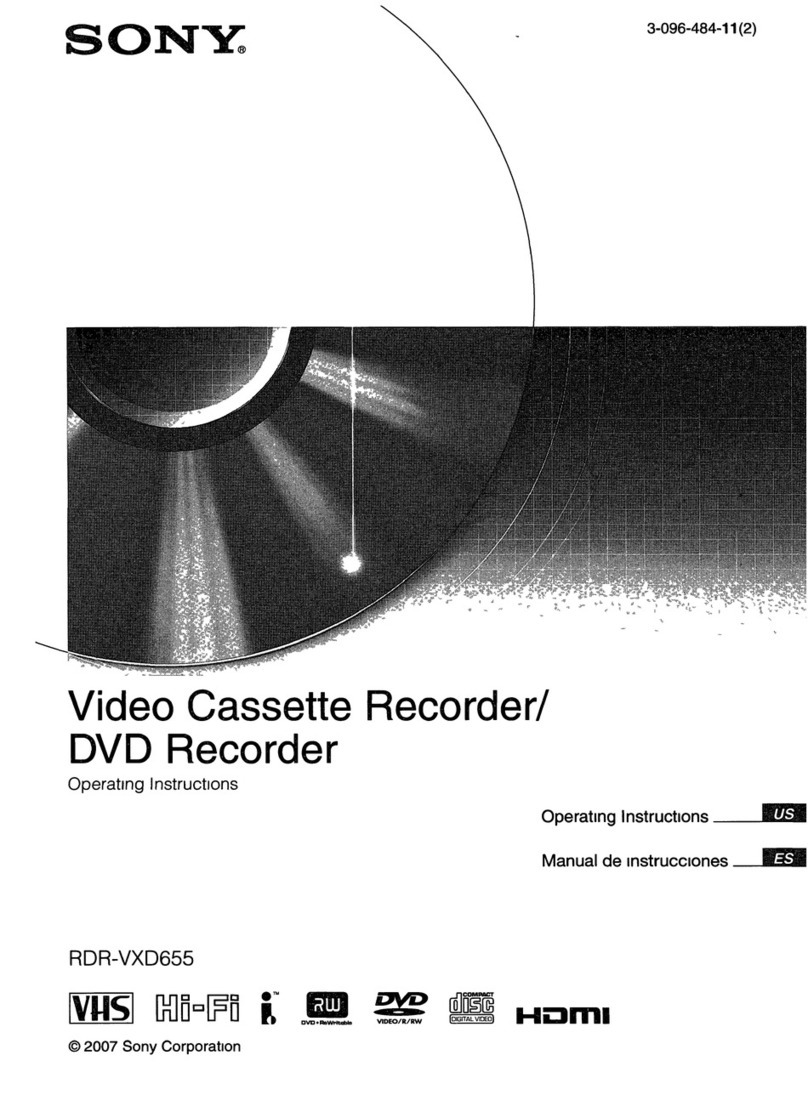 Sony RDR VXD655 - DVDr/ VCR Combo User manual