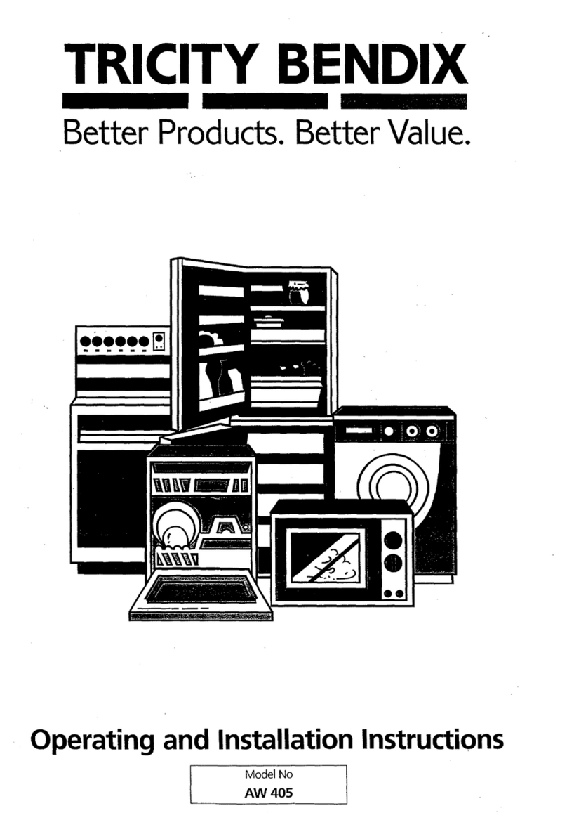 Tricity Bendix AW 405 Operating and installation instructions