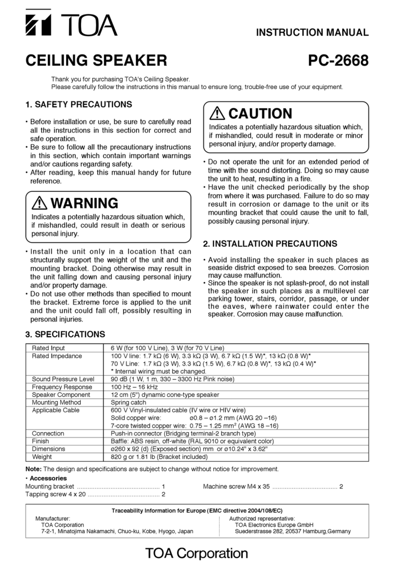 Toa PC-2668 instruction manual