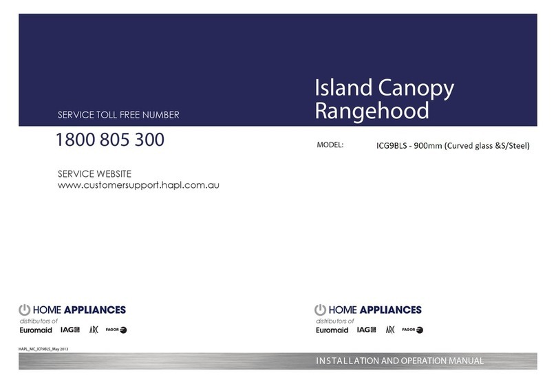 Euromaid Island Canopy ICG9BLS User manual