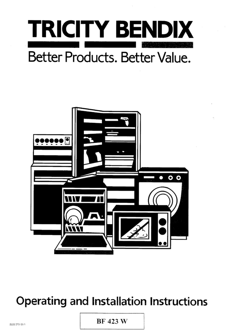 Tricity Bendix BF 423 W Operating and installation instructions