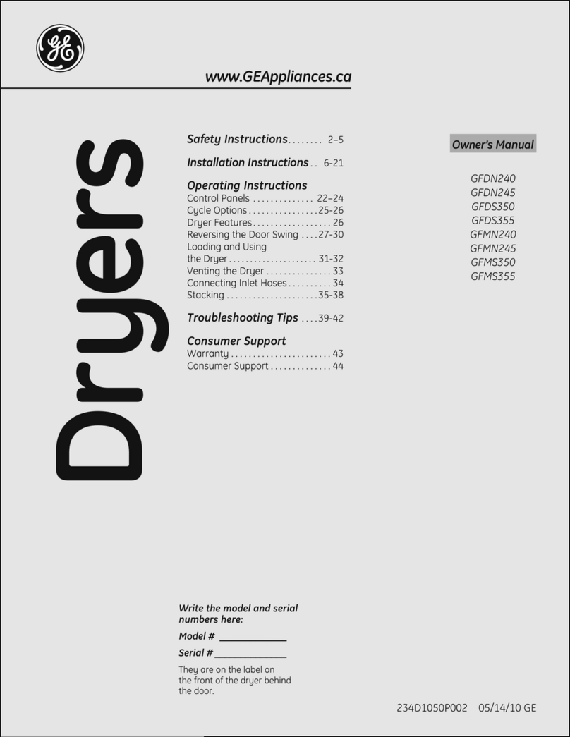 GE GFDN240 owner's manual