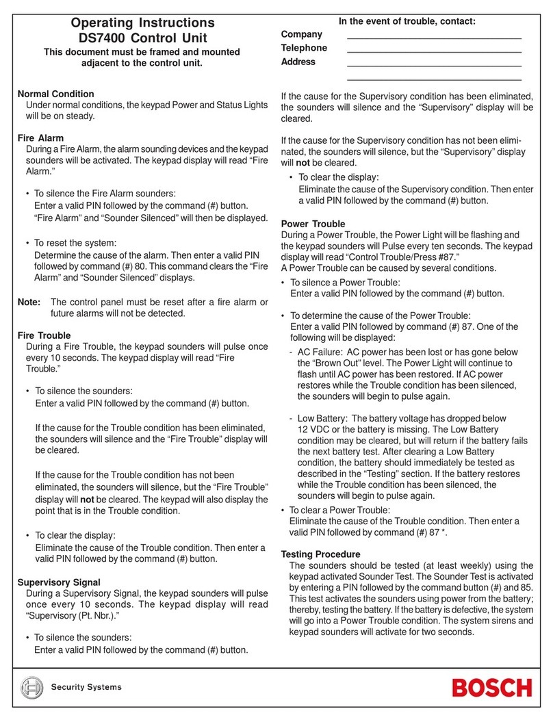 Bosch DS7400 operating instructions