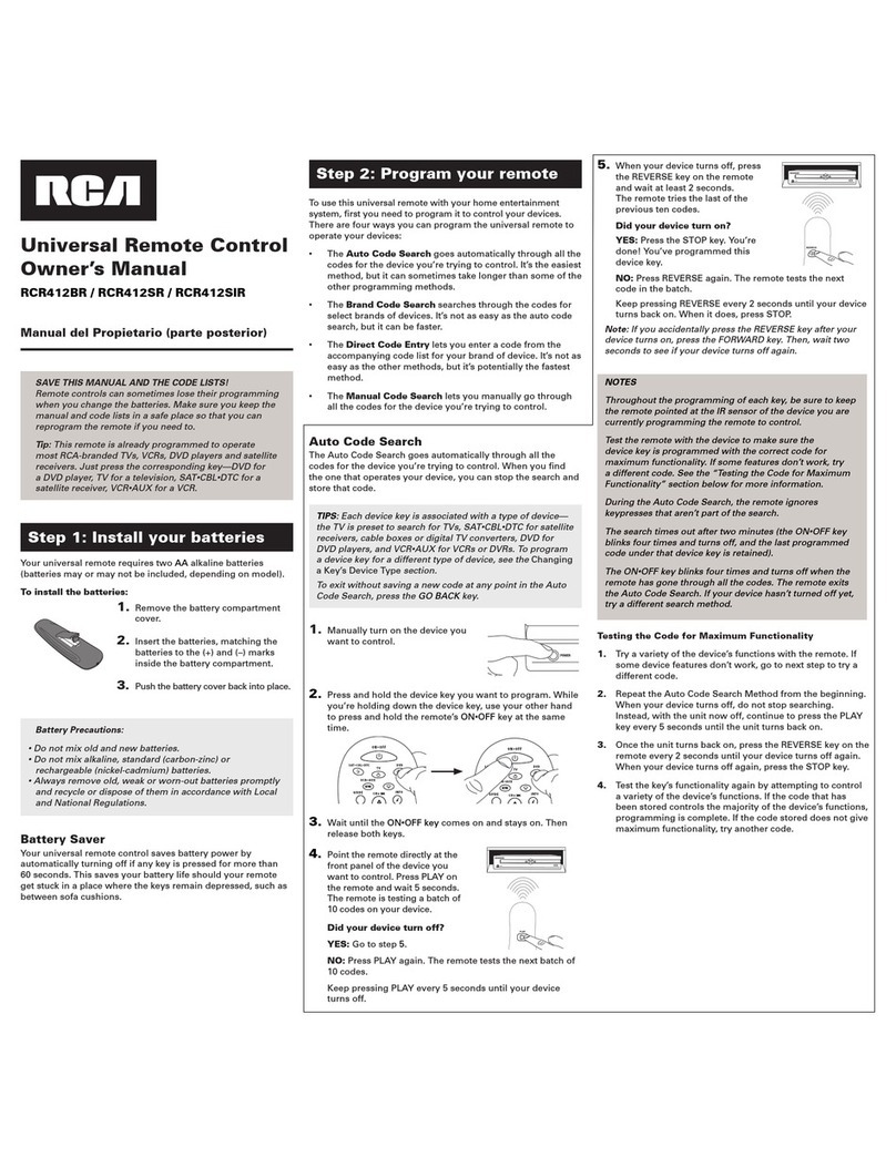 RCA RCR412BR User manual