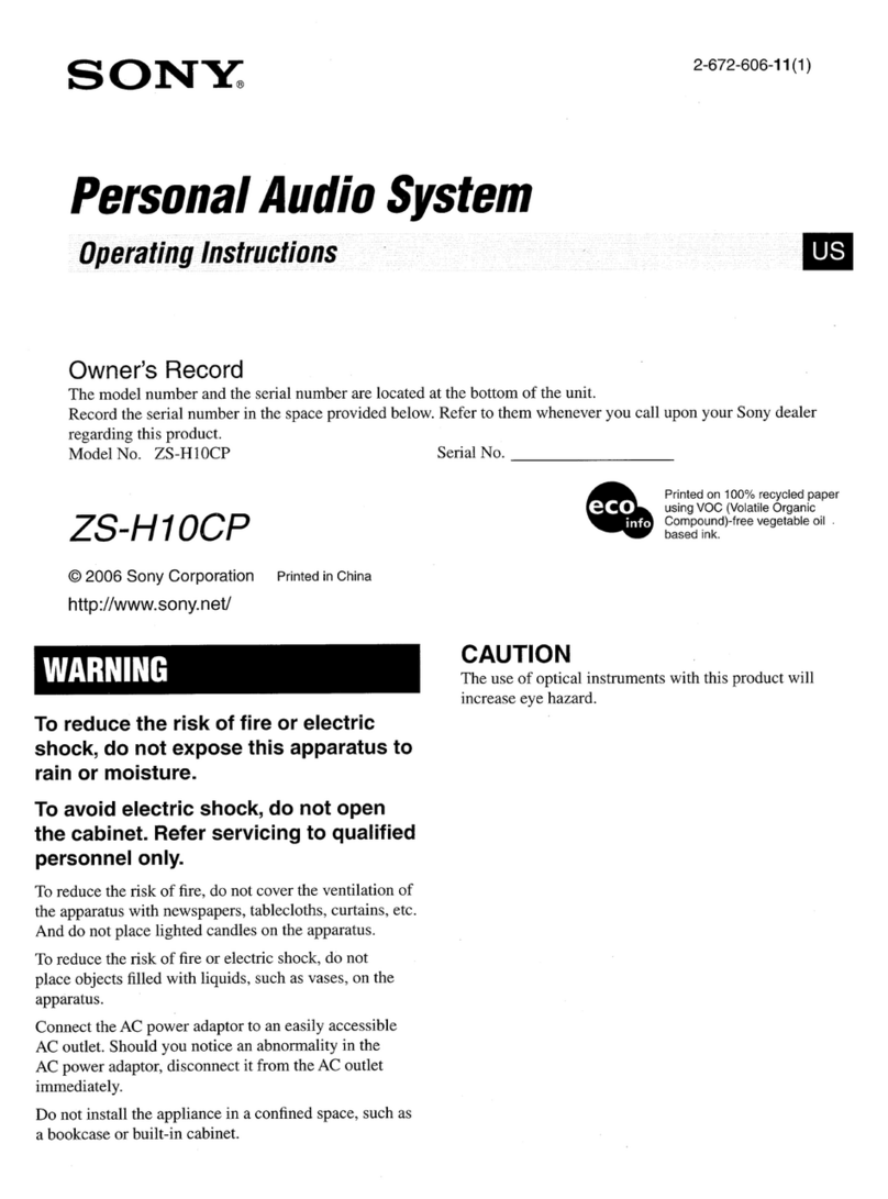 Sony ZS-H10CP operating instructions