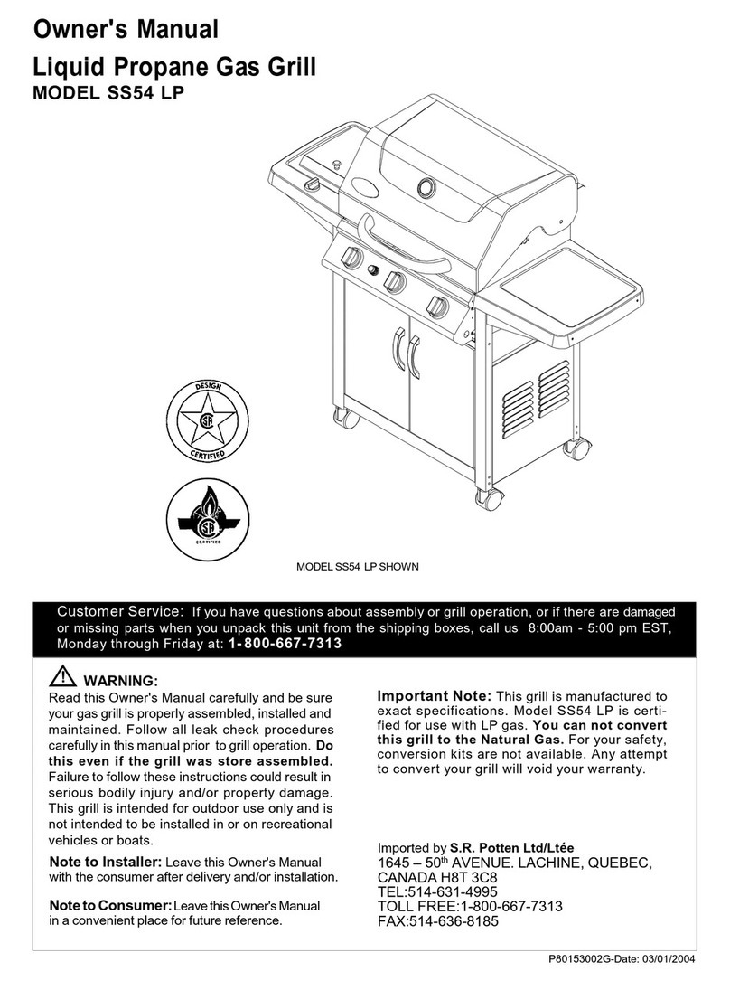 GrillChef SS54 LP owner's manual