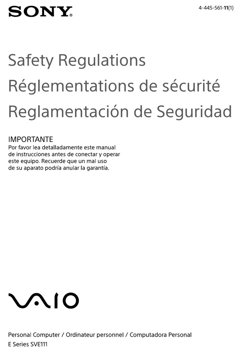 Sony VAIO SVE111 Series Safety regulations