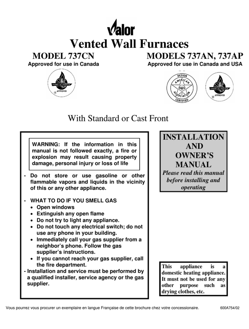 Valor 737CN Installation and owner's manual
