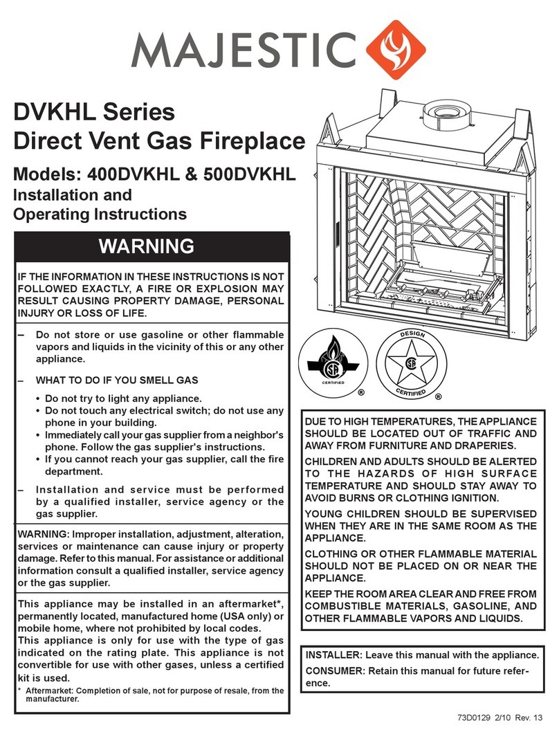Majestic 400DVKHL Installation and operating instructions