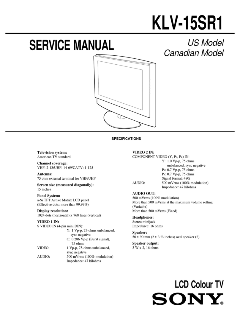 Sony WEGA KLV 15SR1 Service manual
