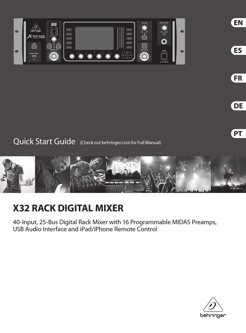 Behringer X32 DIGITAL MIXER quick start guide