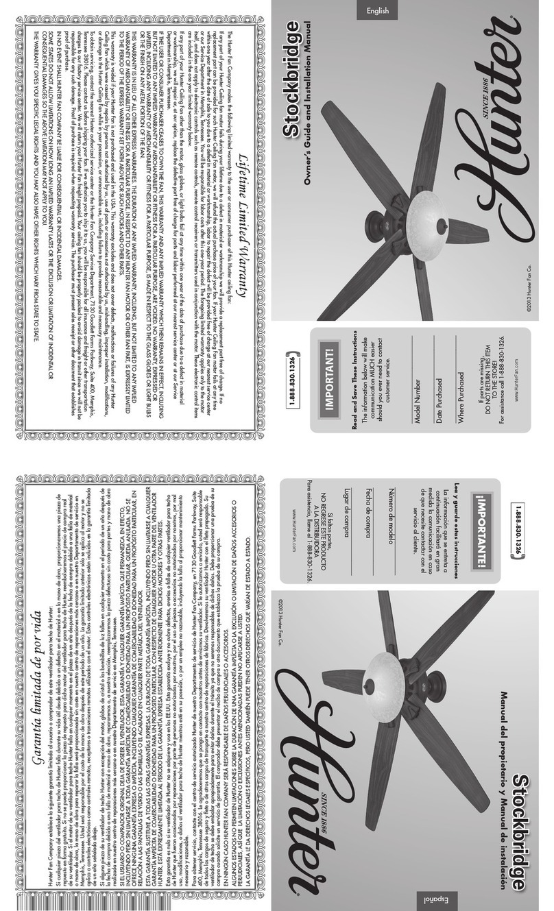 Hunter Stockbridge Instruction manual