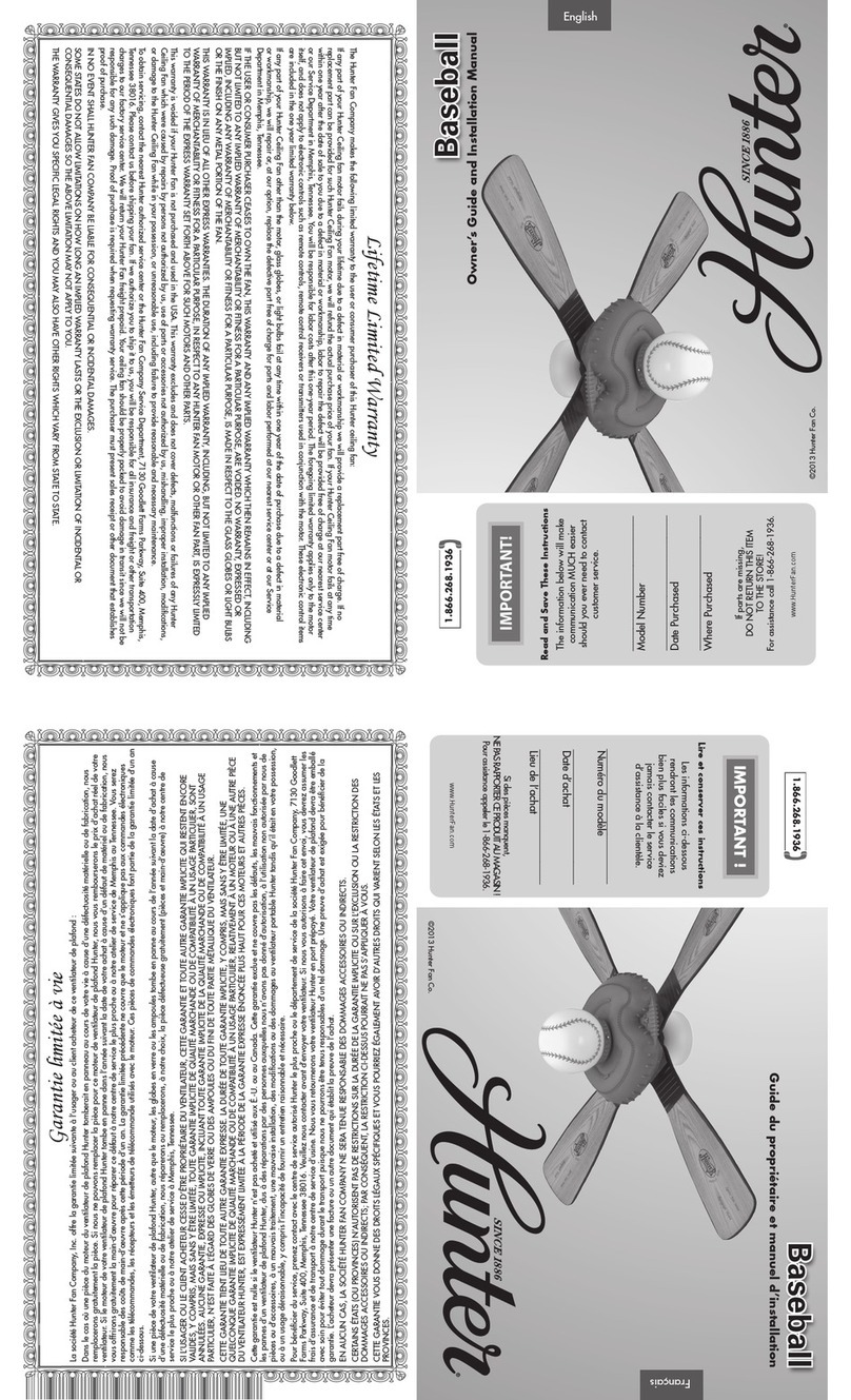 Hunter Baseball Instruction manual