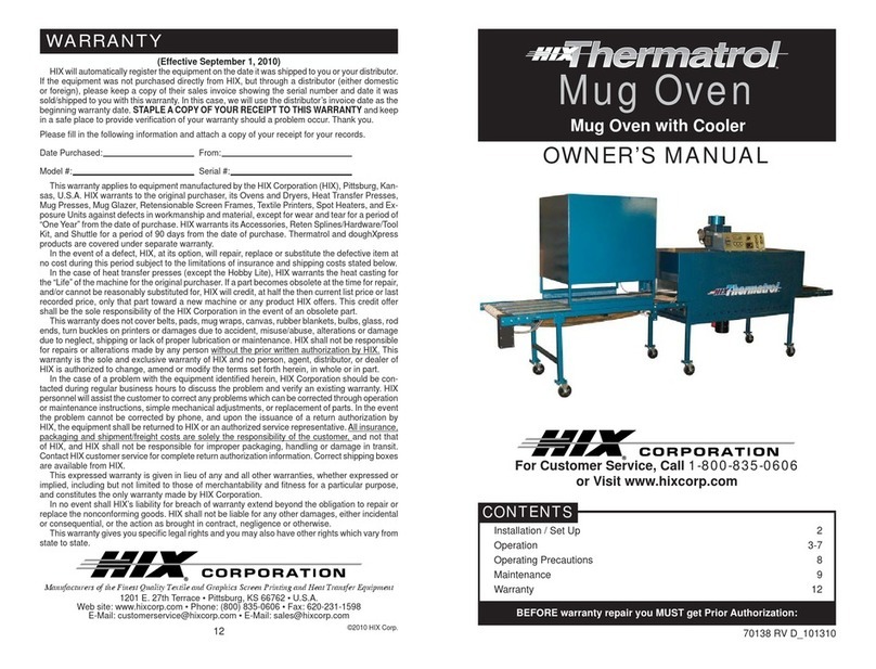 Hix Thermatrol owner's manual