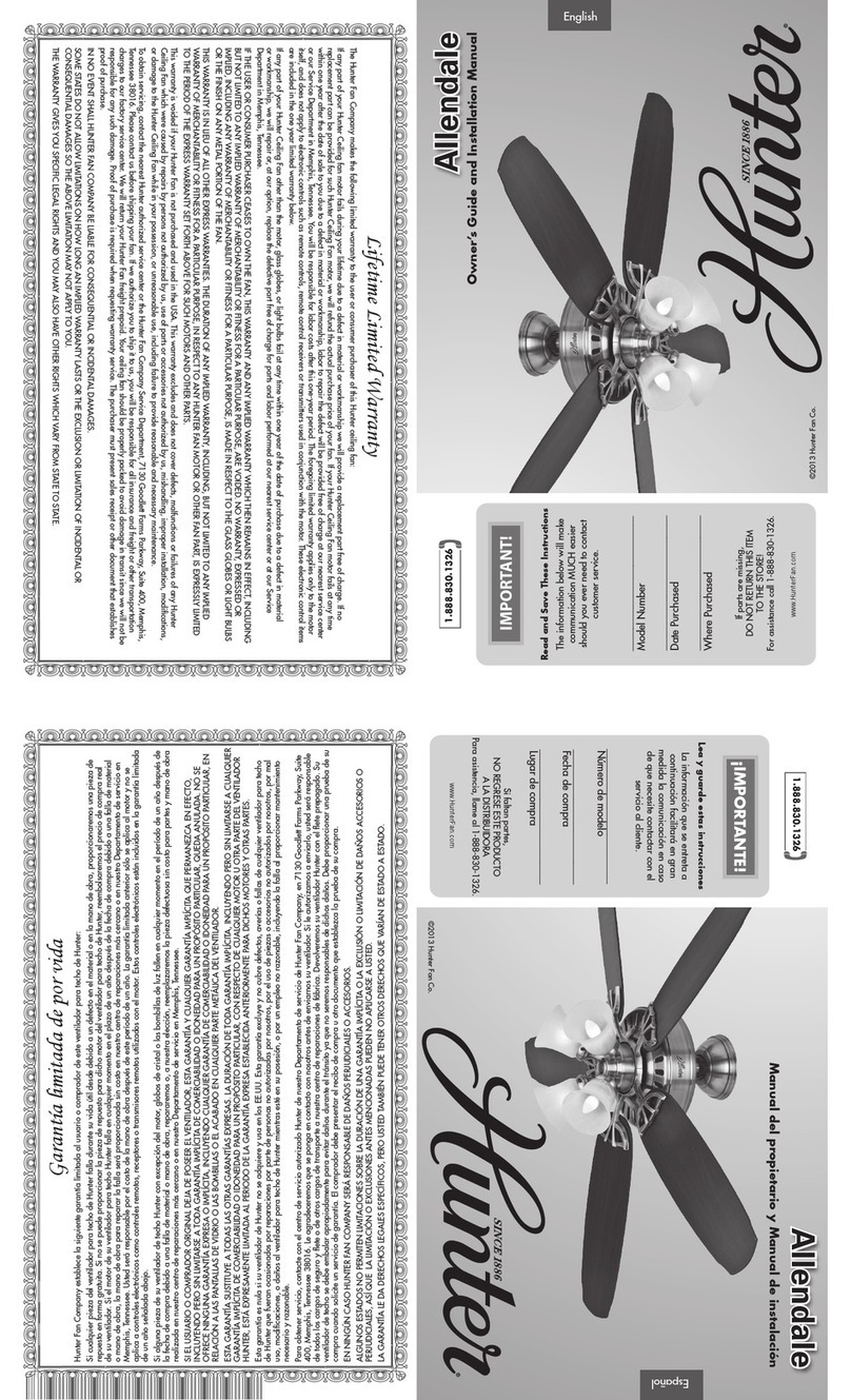 Hunter Allendale Instruction manual