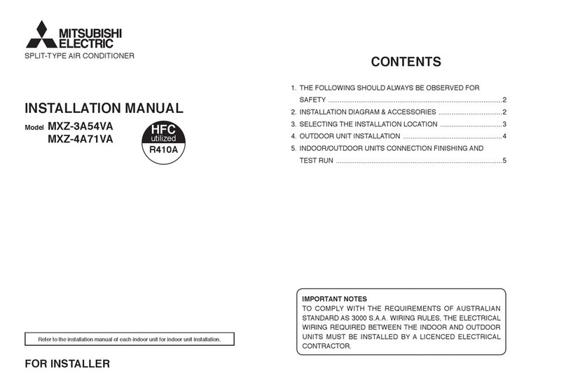 Mitsubishi Electric MXZ-3A54VA User manual Mitsubishi Electric MXZ-3A54VA User manual