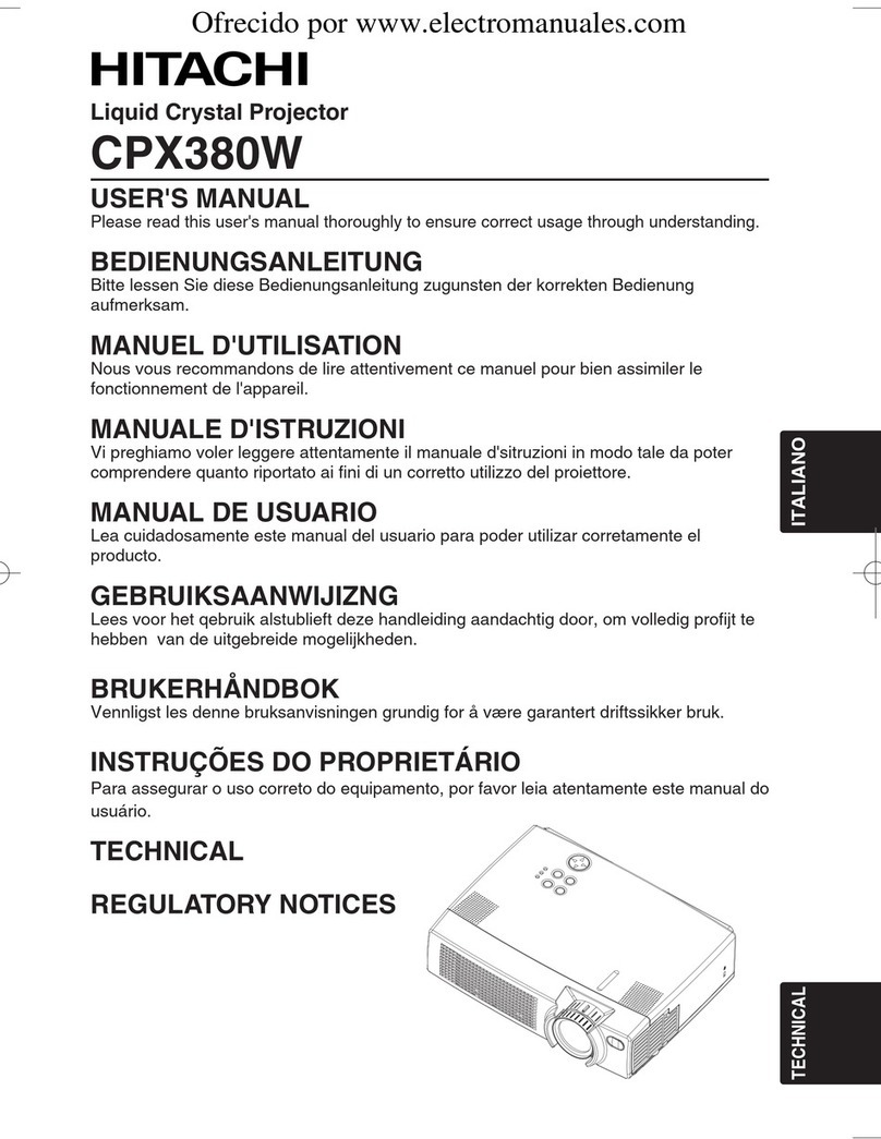Hitachi CP-X380W Operating and maintenance manual