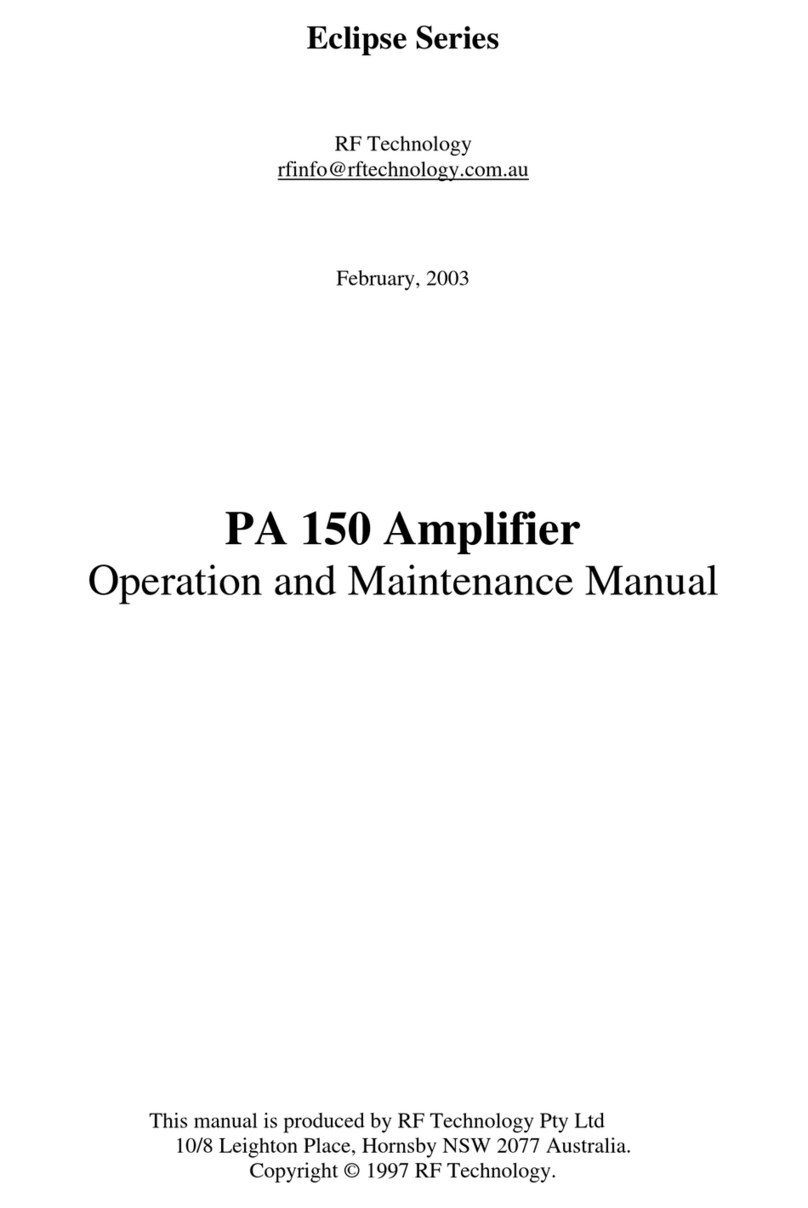 RF Technology PA 150 Operation and maintenance manual