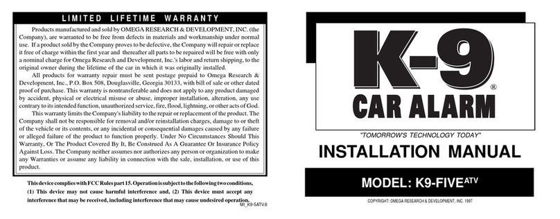 Omega Research & Development INSTALLATION MANUAL installation manual