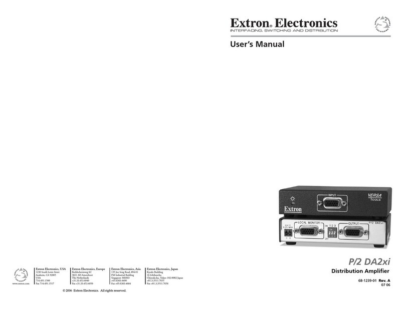 Extron electronics Extron P/2 DA2xi User manual Extron electronics Extron P/2 DA2xi User manual