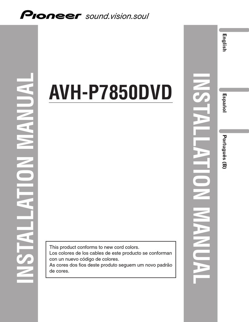 Pioneer AVH-P7850DVD installation manual