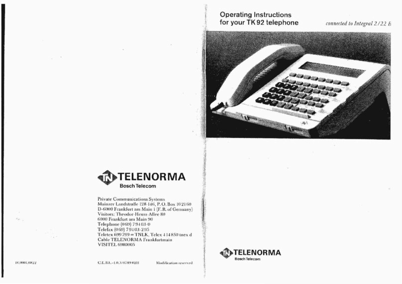 Telenorma TK 92 operating instructions