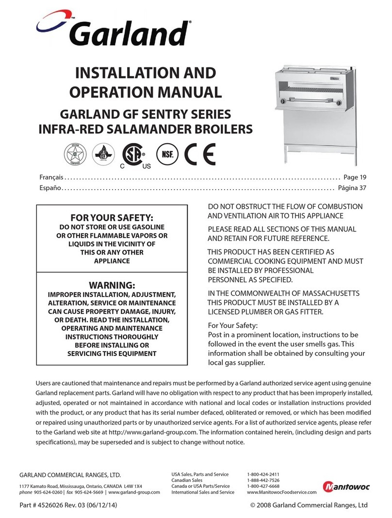 Garland GF Sentry Series Installation and operation manual