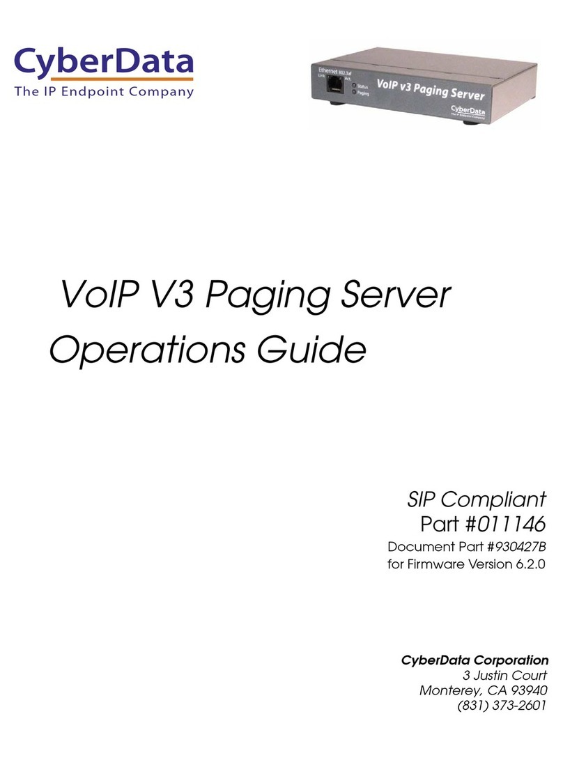 CyberData V3 Keypad User manual