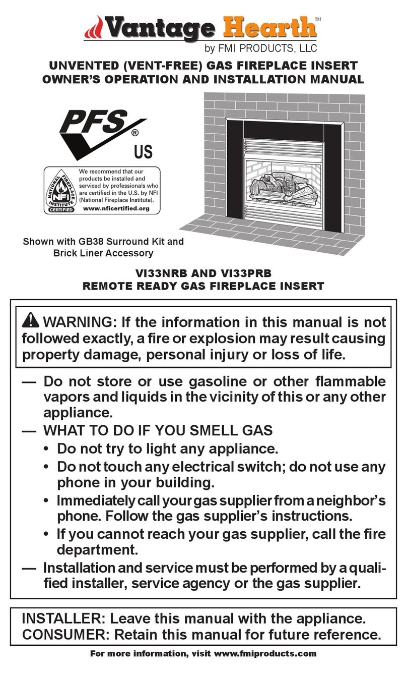 Vantage Hearth VI33NRB Operation and installation manual